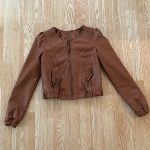 Brown leather jacket
